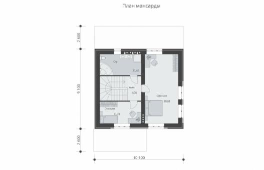 Одноэтажный дом с мансардой, подвалом и террасой
